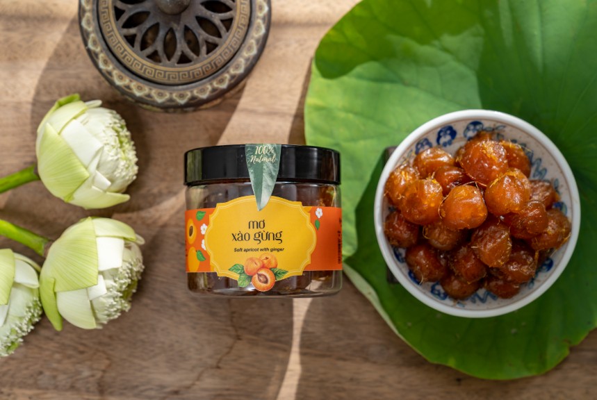 Mơ xào gừng chuẩn vị, không hóa chất